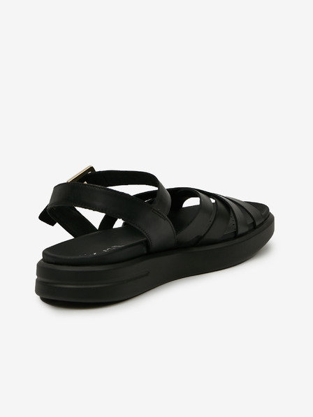 Geox Sandale negre din piele pentru femei Geox