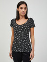 Orsay Tricou negru floral ORSAY