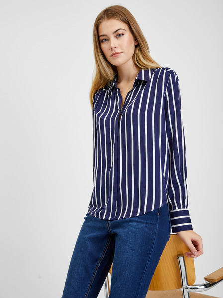 Orsay Bluză în dungi alb-albastră pentru femei ORSAY