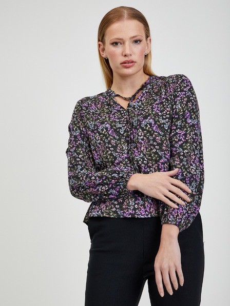 Orsay Bluză de damă neagră florală ORSAY