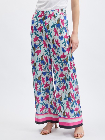 Orsay Pantaloni de damă florali albastru deschis ORSAY