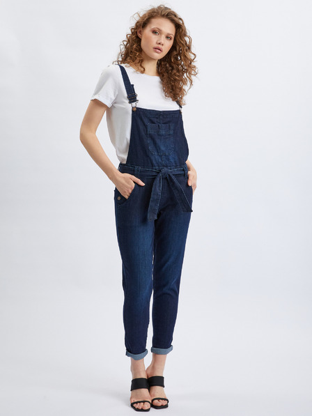 Orsay Salopetă denim de damă, de culoare albastru închis, slim fit ORSAY