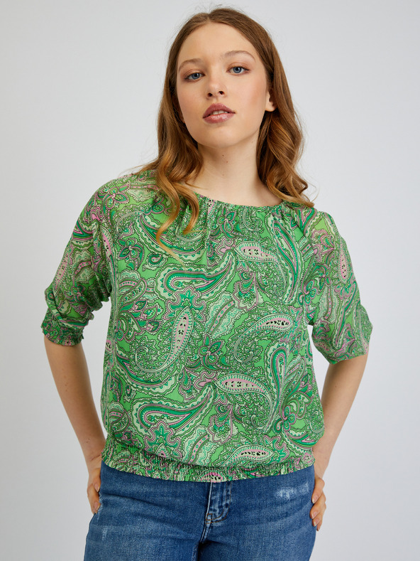 Orsay Bluză de damă verde cu model ORSAY