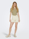 ONLY Tricou cu dungi verde și bej pentru femei ONLY Janie