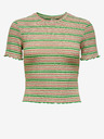 ONLY Tricou cu dungi verde și bej pentru femei ONLY Janie