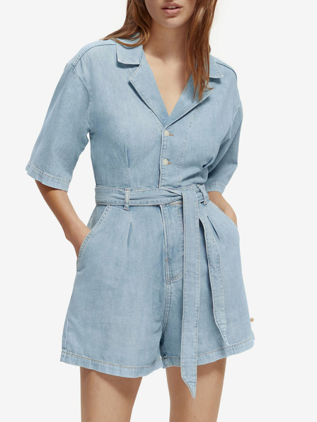 Scotch & Soda Salopetă din denim albastru deschis pentru femei Scotch & Soda