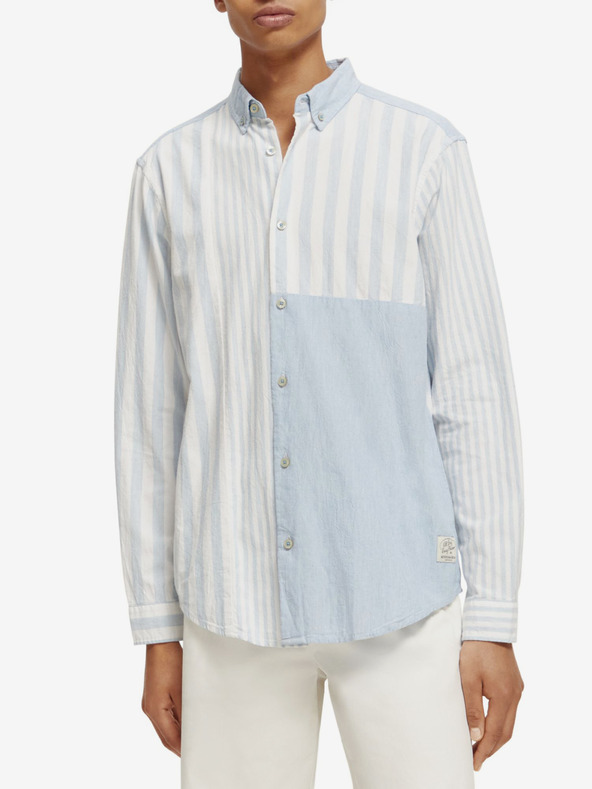 Scotch & Soda Cămașă în dungi albastră și albă Scotch & Soda pentru bărbați