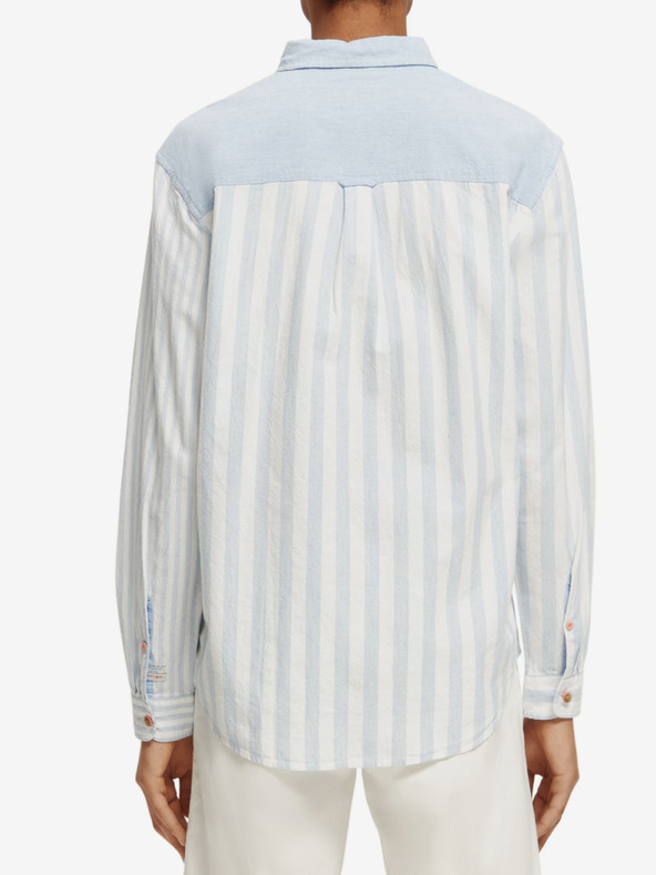 Scotch & Soda Cămașă în dungi albastră și albă Scotch & Soda pentru bărbați
