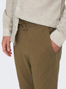 ONLY & SONS Pantaloni bărbătești maro din amestec de in ONLY & SONS Linus