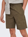 ONLY & SONS Pantaloni scurți din in maro pentru bărbați ONLY & SONS Linus