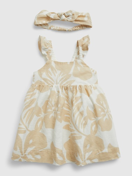 GAP Baby rochie din in cu bentiță GAP