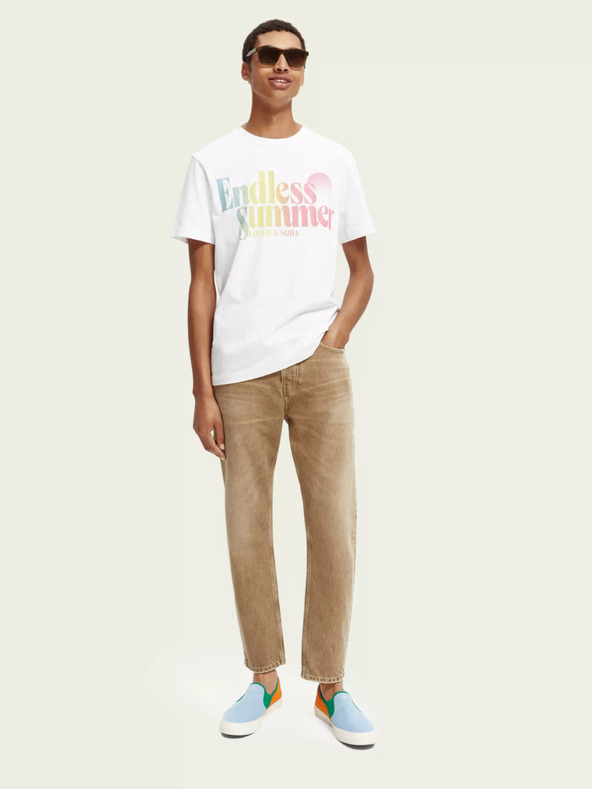 Scotch & Soda Blugi drepți bej pentru bărbați Scotch & Soda