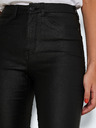 Noisy May Pantaloni din piele evazați negri pentru femei Noisy May Sallie