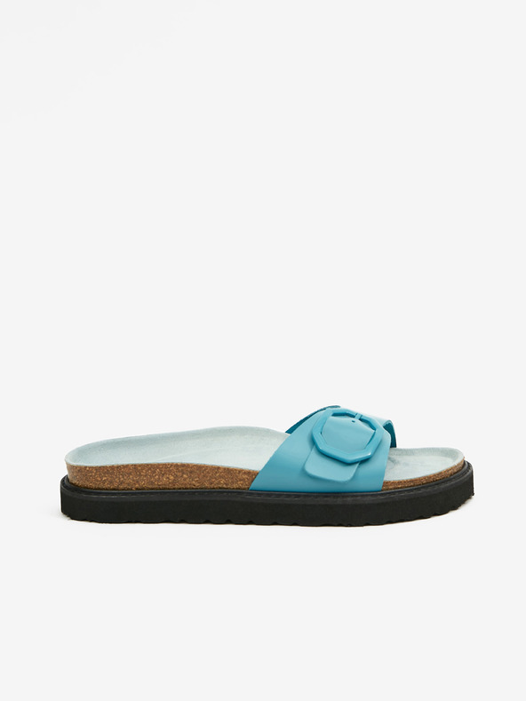 Ojju Papuci de damă turcoaz cu platformă din piele OJJU