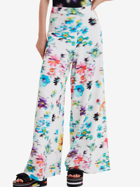 Desigual Pantaloni albi Desigual Daniela Floral pentru femei