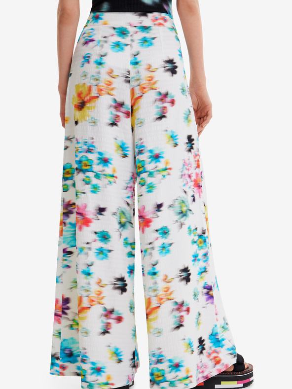 Desigual Pantaloni albi Desigual Daniela Floral pentru femei