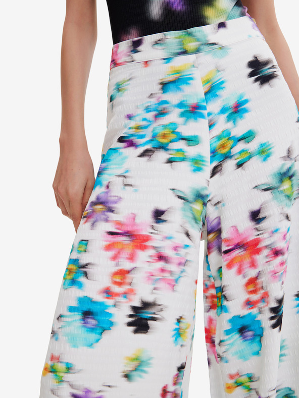 Desigual Pantaloni albi Desigual Daniela Floral pentru femei