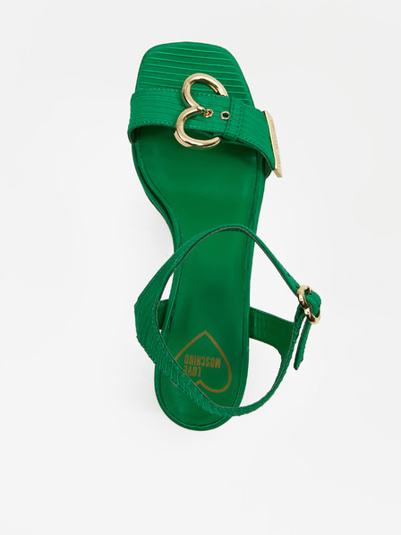 Love Moschino Sandale verzi pentru femei Love Moschino