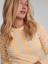 Pieces Tricou cu mânecă lungă de bază cu dungi pentru femei, galben Pieces Hand