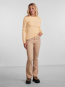 Pieces Tricou cu mânecă lungă de bază cu dungi pentru femei, galben Pieces Hand