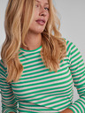 Pieces Tricou de bază cu mânecă lungă, dungat, verde, pentru femei Pieces Hand