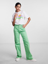 Pieces Blugi cu picior lat pentru femei verde deschis Pieces Holly