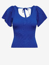 ONLY Tricou cu nervuri albastru închis pentru femei ONLY Leelo