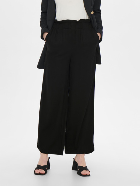 ONLY Pantaloni negri pentru femei cu picior lat ONLY Caly