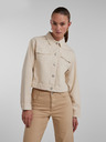 Pieces Jachetă din denim pentru femei Cream Pieces Tessie
