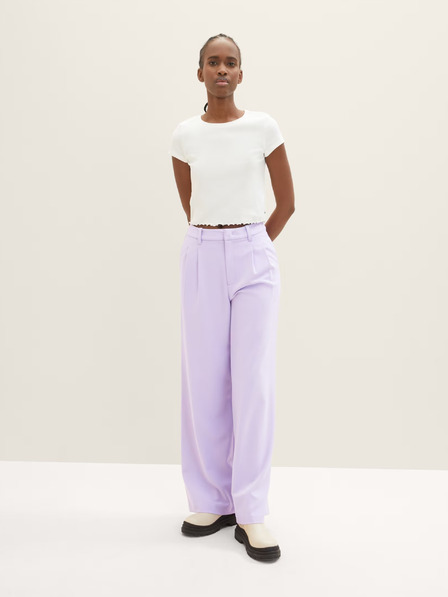 Tom Tailor Denim Pantaloni cu picior larg pentru femei mov deschis Tom Tailor Denim