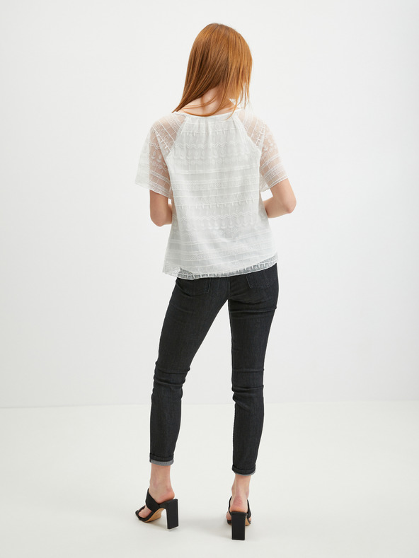 Orsay Bluză albă de dantelă pentru femei ORSAY