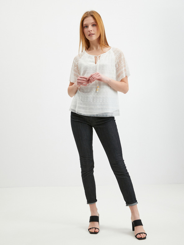 Orsay Bluză albă de dantelă pentru femei ORSAY