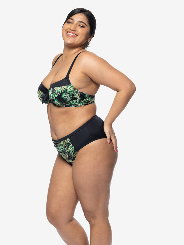 DORINA Tricou de baie pentru femei cu model negru și verde DORINA Kano