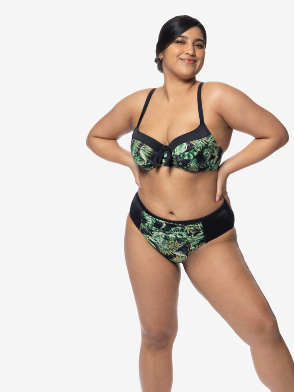 DORINA Tricou de baie pentru femei cu model negru și verde DORINA Kano