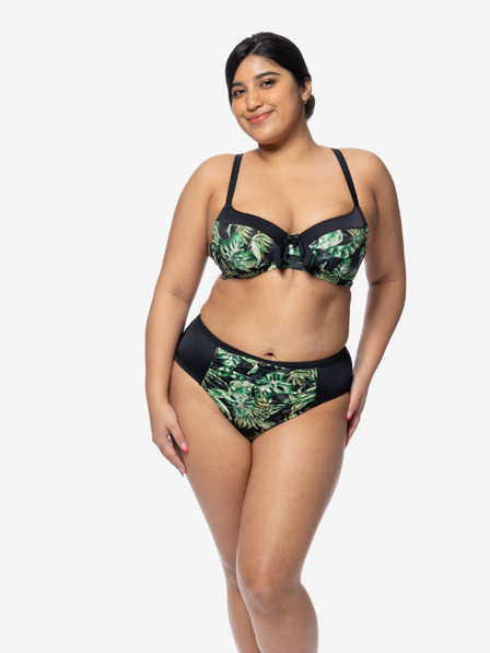 DORINA Partea de jos de bikini cu model, verde și negru, pentru femei DORINA Kano