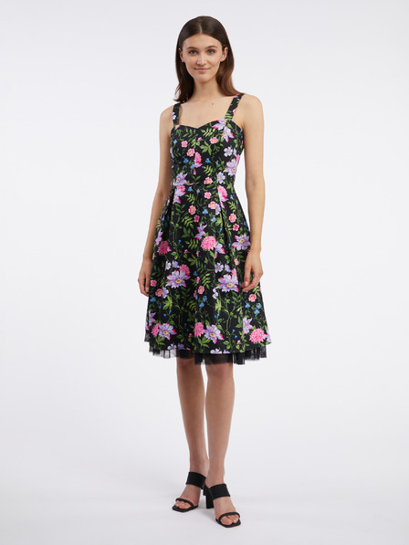 Orsay Rochie florală de damă neagră ORSAY
