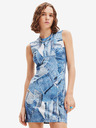Desigual Mini rochie cu model Desigual Denam albastru pentru femei