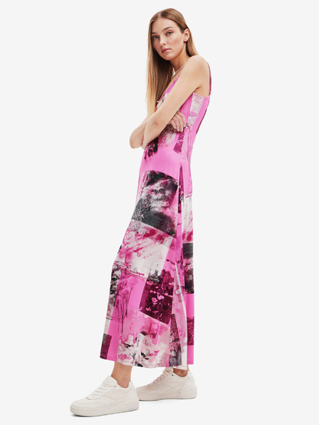 Desigual Desigual Cretona Rochie maxi cu model roz pentru femei