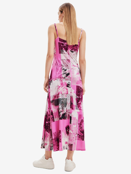 Desigual Desigual Cretona Rochie maxi cu model roz pentru femei
