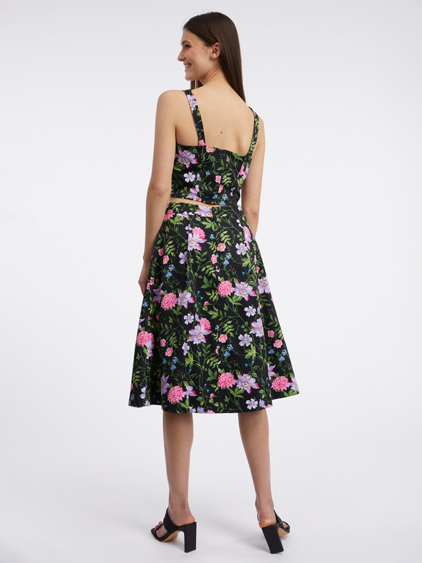 Orsay Bluză neagră cu flori pentru femei ORSAY