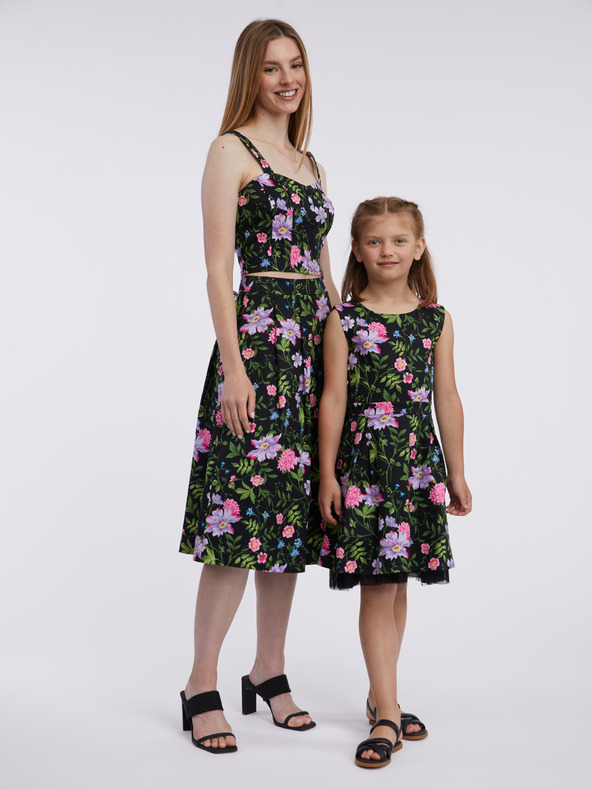 Orsay Bluză neagră cu flori pentru femei ORSAY