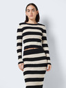 Noisy May Cardigan pulover cu dungi crem și negre pentru femei Noisy May Jaz