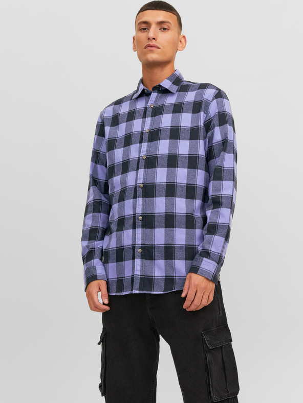 Jack & Jones Tricou Jack & Jones Joshua Plaid violet pentru bărbați