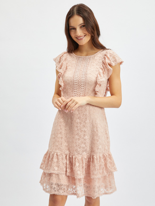 Orsay Rochie de damă roz vechi din dantelă ORSAY