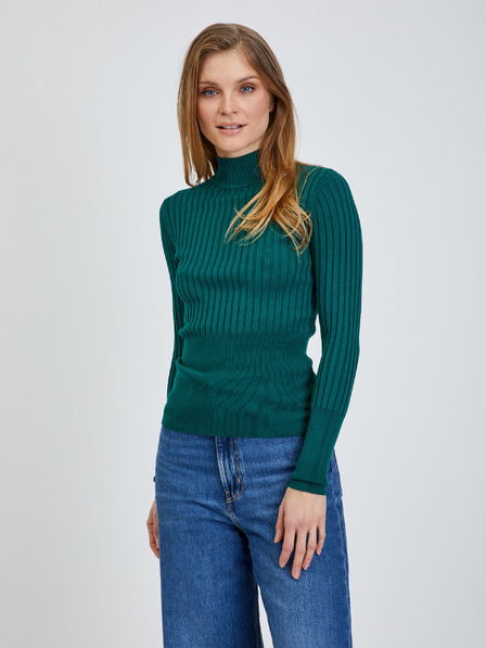 Orsay Pulover cu nervuri verde ORSAY