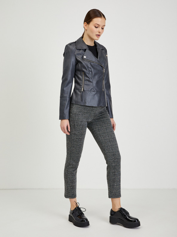 Orsay Jachetă din piele neagră pentru femei ORSAY