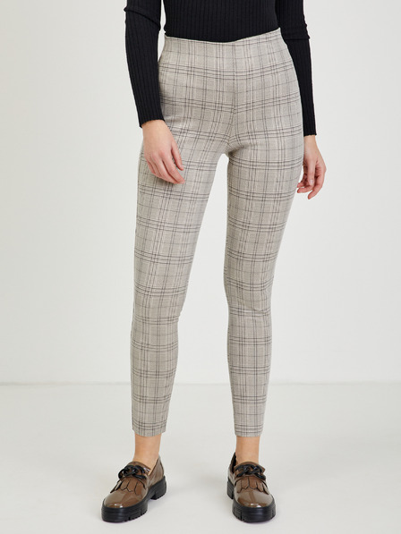 Orsay Pantaloni de damă decupați în carouri bej ORSAY