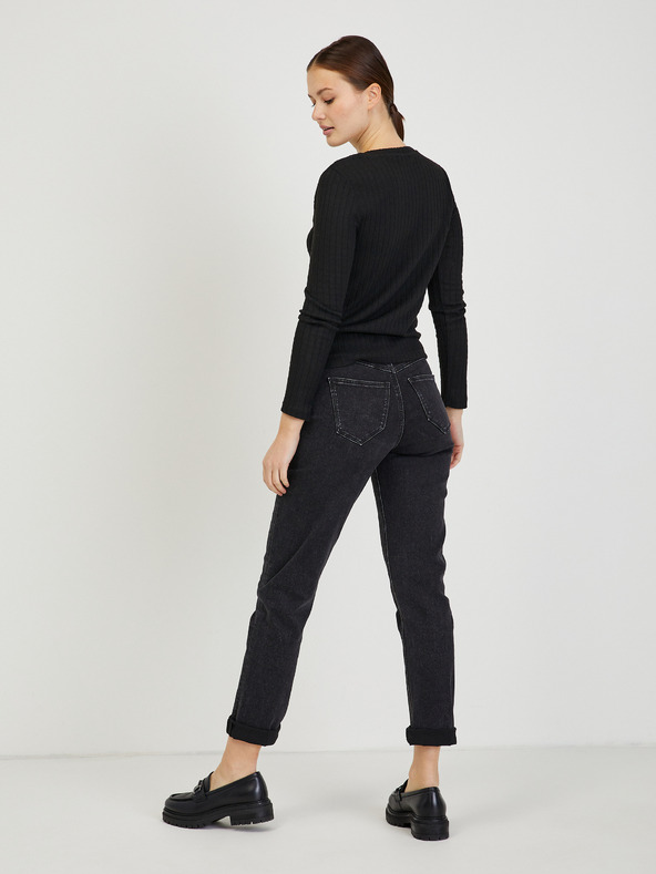 Orsay Pulover de damă negru cu nervuri ORSAY