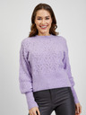 Orsay Pulover de damă violet deschis cu model cu mâneci balon ORSAY