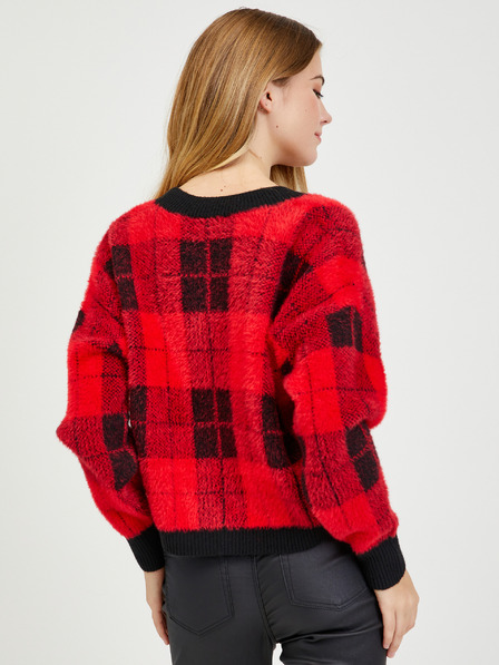Orsay Cardigan în carouri de damă negru-roșu ORSAY